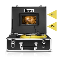 Eyoyo Pipe Pipeline Inspection Camera 20M/65ft Drain Sewer Industrial Endoscope Video Plumbing System with 7 Inch LCD Monitor 1000TVL DVR Recorder Snake Cam (Include 8GB SD Card)