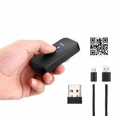 Eyoyo Mini Bluetooth 2D Barcode Scanner, 3-in-1 USB Wired/2.4G Wireless/Bluetooth Bar Code Reader Portable 1D QR Image Scanner PDF417 Data Matrix Code for iPad, iPhone, Android, Tablets or Computer PC
