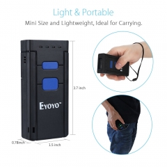 Eyoyo Mini 1D Wireless Barcode Scanner,Compatible with Bluetooth Function & 2.4GHz Wireless & Wired Connection, Portable Barcode Reader Work With Windows, Mac,Android, iOS Phones, Tablets or Computers