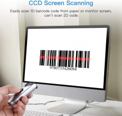 Eyoyo CCD Bluetooth Barcode Scanner, Mini Wireless Barcode Reader with USB Wired/2.4G/Bluetooth Connection Portable 1D Image Scanner Support CCD Screen Scanning for iPad, iPhone, Android, Tablets, PC