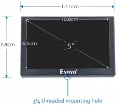 Eyoyo 5 inch Small Mini Monitor 800x480 Resolution Car Rear View TFT LCD Screen Display with HD/VGA/BNC/AV Video Input for PC DVD DVR CCD 140 Degree Wide Angle