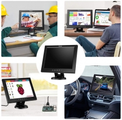 Eyoyo 12 Inch HDMI Monitor with BNC VGA AV HDMI Input 800x600 Portable 4:3 TFT LCD Mini HD Color Video Screen with Bulit-in Speaker