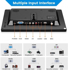 Small HDMI Monitor, Eyoyo 12 Inch Monitor 1366x768 IPS Screen CCTV Security Monitor Small PC Screen Raspberry Pi Monitor with HDMI VGA AV BNC Input Built-in Dual Speakers