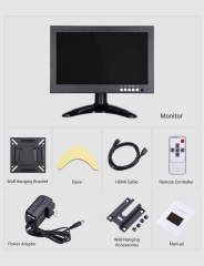 Eyoyo EM08G 8 inch Small HDMI LCD Monitor, Portable 1280x720 16:9 IPS Metal Housing Screen Support HDMI/VGA/AV/BNC Input