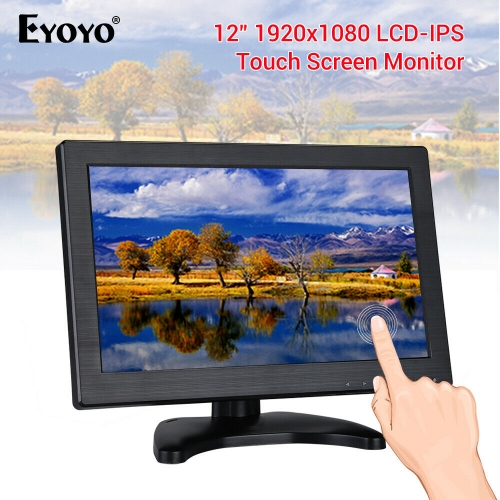 Eyoyo EM12Q 11.6" IPS 1920*1080 Touch Screen HDMI Monitor USB VGA Display for CCTV PC