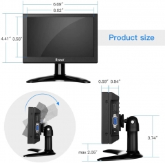 Eyoyo 7 inch Small HDMI LCD Monitor Portable IPS Screen 1280x800 16:10 Support HDMI VGA AV BNC Inputs