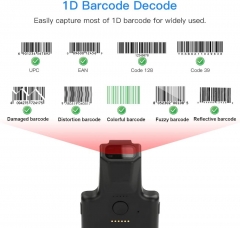 Eyoyo EY-017L 1D Bluetooth Barcode Scanner, Portable Back Clip Wireless Barcode Reader, 1050mAh Rechargeable Battery, Work with Windows, Mac, Android, iOS for Warehouse Inventory Library Book Store