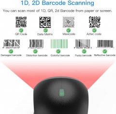 Eyoyo EY-7130 1D 2D Desktop Barcode Scanner, with Automatic Sensing Scanning Omnidirectional Hands-Free Barcode Reader QR Screen Scanning Platform Scanner for POS PC Supermarket Bookstore Retail Mall