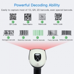 Eyoyo EY-011 Wireless 2D QR Barcode Scanner with Adjustable Stand, Bluetooth & 2.4G Wireless & USB Wired Handheld Barcode Reader with 1D 2D Screen Scanning Auto Sensing Connect Smart Phone Tablet PC