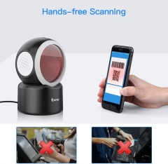 Eyoyo EY-3300 2D Desktop Barcode Scanner, Omnidirectional Hands-Free 1D QR Barcode Reader with Automatic Sensing Scanning Screen Scanning Platform Scanner for POS PC Supermarket Library Retail Store Bookstore