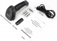 Eyoyo EY-018 1D Bluetooth Barcode Scanner Wireless,USB Wired/Bluetooth/ 2.4G Wireless Connection Hand Scanners with Time & Date Prefix Suffix USB Bar Code Reader for Inventory Management