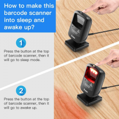 Eyoyo 2D Desktop Barcode Scanner, Omnidirectional Hands-Free USB Wired Barcode Reader, Capture Barcodes from Mobile Phone Screen, Automatic Image Sensing for Supermarket Library Retail Store