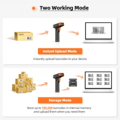 Eyoyo 2D Barcode Scanner with Base, 3-in-1 Bluetooth & USB Wired & 2.4G Wireless Barcode Scanner, 2500mAh Battery with Power Level Indicator, Work with Windows, Android, iOS, Tablets or Computers