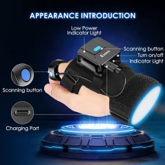 Eyoyo Wearable Glove QR Code Scanner, 1D 2D Finger Ring Bluetooth Barcode Scanner, Left&Right Hand Wearable, Portable Wireless Book Inventory Bar Code Reader Compatible with iPhone iPad Android Tablet