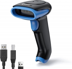 Eyoyo Barcode Scanner 1D 2D QR Handheld, Code Scanner 3 in 1 Connection Type Bluetooth 2.4G Wireless USB Cable, Barcode Reader with Windows, Android, iOS, Tablets or Computer