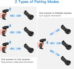 Eyoyo Wireless Barcode Scanner with USB Cradle Charging Base, 492ft Long Transmission Handheld 1D Cordless Barcode Reader Portable Bar Code Scanning for Bookstore Retail Supermarket Warehouse