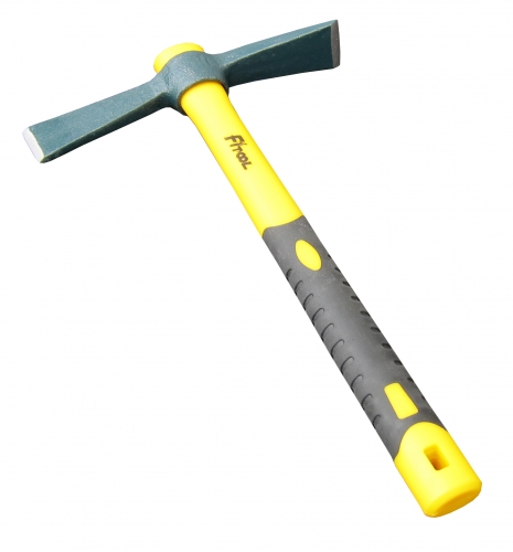 Forged Adze Hoe, Weeding Mattock Cutter, Pick Axe 15-Inch, One Piece Intact Drop Forged, Plastic Coated Fiberglass Handle, 1.5LB