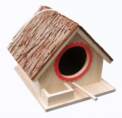 Tree Bark Roof Bird Feeding House