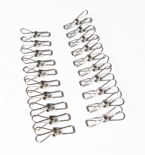 20Piece Stainless Steel Wire Multi-purpose Clips, Set of 20 Stainless Steel Clothpins