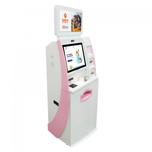 Dual screen self service kiosk for hospital