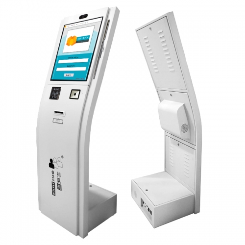 Self check in kiosk for hotel bank hospital government