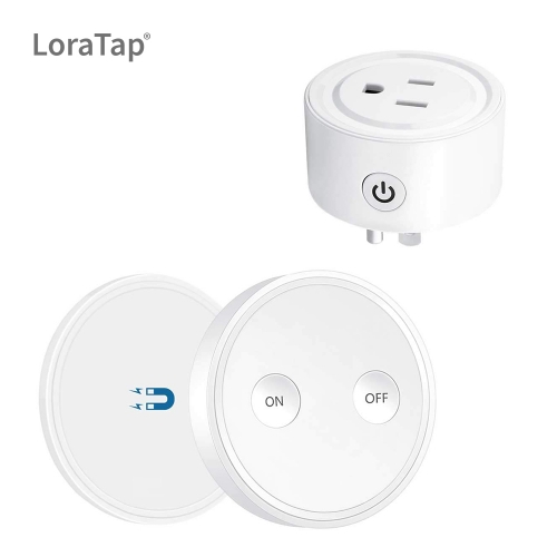 Mini Remote Control Outlet Plug Adapter with Remote, 656ft Range Wireless Light Switch for Household Appliances, No Hub Required, 10A/1100W, White