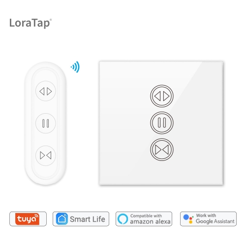 Remote Control Curtain Blind WiFi Touch Switch for Electrical Roller Shutter, Sunscreen, Voice Control by Google Home Alexa echo
