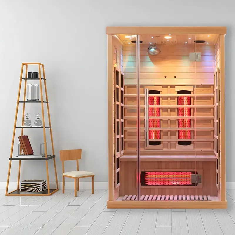 2 Person Indoor Dry Wooden Near and Far Infrared Sauna Room