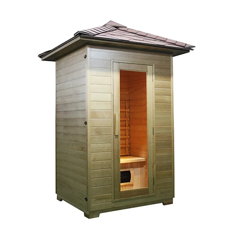 Two Person Outdoor Infrared Sauna Bath Wooden Room