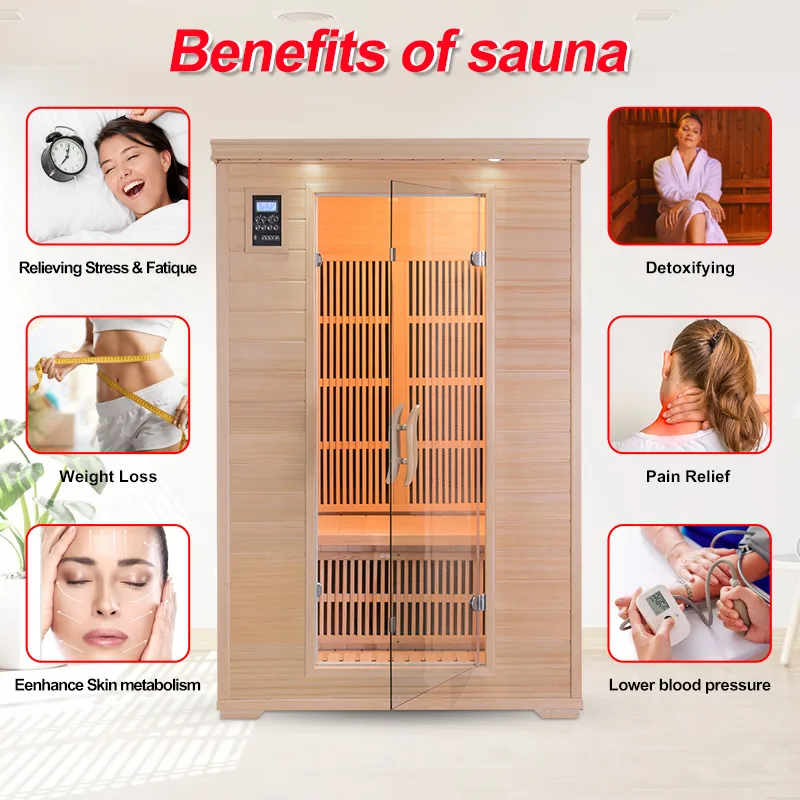 Home Skin 2 Person Low EMF Infrared Sauna Sale