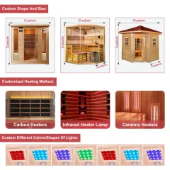 Two Person Outdoor Infrared Sauna Bath Wooden Room