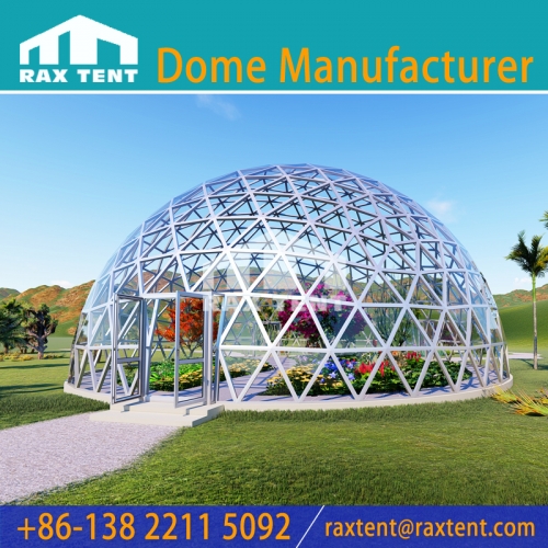 15M Big Geodesic Glass Dome Tent with Aluminum Alloy Frame and Tempered Glass for Greenhouse and Event at Low Factory Price