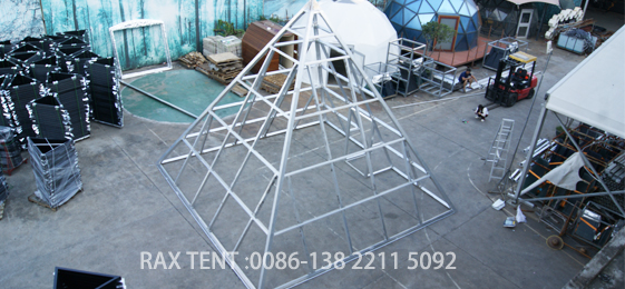 pyramid glass house for glamping