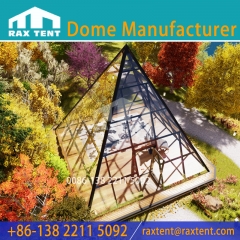 RAX TENT 7m Pyramid Glass House with Aluminum Frame and Tempered Glass for Glamping and Greenhouse