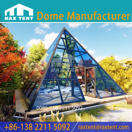 RAX TENT 7m Pyramid Glass House with Aluminum Frame and Tempered Glass for Glamping and Greenhouse