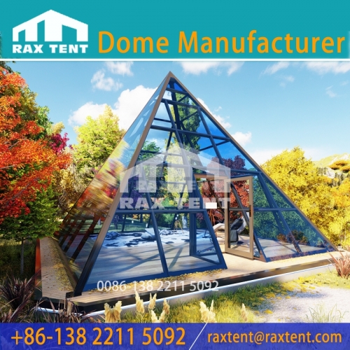 RAX TENT 7m Pyramid Glass House with Aluminum Frame and Tempered Glass for Glamping and Greenhouse