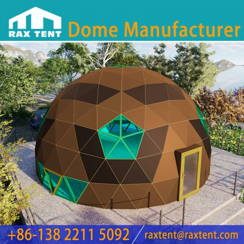 RAXTENT 9M Geodesic Glass Dome Tent Made with Aluminum Frame and Tempered Glass for Luxury Hotel and Yoga Dome Tent