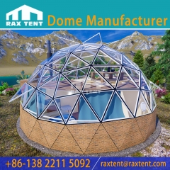 RAXTENT 8M Outdoor Double Layer Glass Dome House for Accommodations