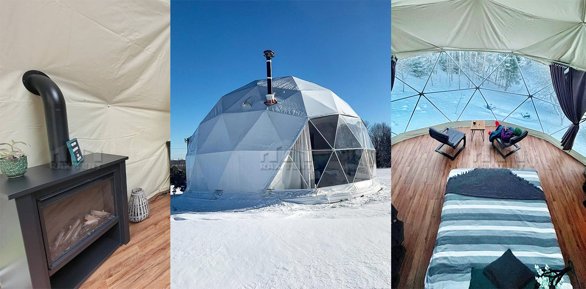 dome house in winter