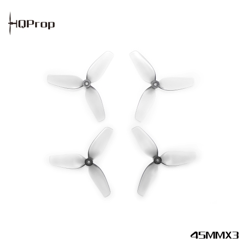 HQ Micro Whoop Prop 45MMX3 Grey  (2CW+2CCW)-Poly Carbonate-1.5MM Shaft