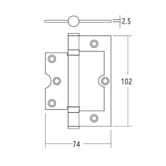 304 Stainless Steel 2BB Bi-fold hinge Coved edge