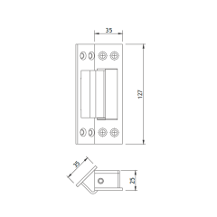 304 Stainless steel Pocket Conceal Hinge