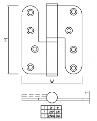 304 Stainless Steel Lift-Off Hinge Round Corner