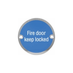 Stainless steel fire door locked Sign Plate SP019