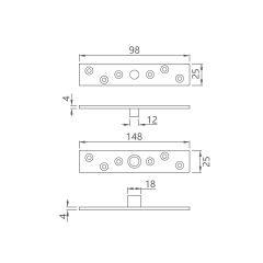 Stainless Steel Bottom Hinge for wooden door