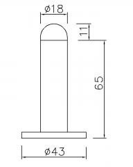 DS-46 Rubber Cylinder Door Stop Stopper Floor Mounted