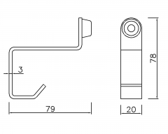 DS-60 Door Stopper 90° Limited Door Holder Stopper with hook