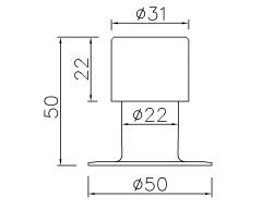 Stainless steel Rubber Cylinder Door Stop Stopper Floor Mounted