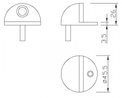 MS-10 Megnet Rubber Cylinder Door Stop Stopper Floor Mounted