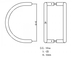 PH-10 Stainless Steel Glass Door Pull Handle